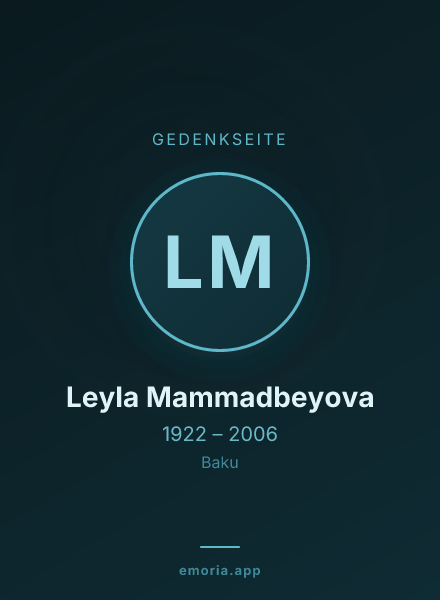 Gedenkportrait von Leyla Mammadbeyova