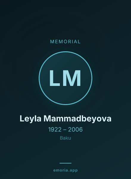 Memorial portrait of Leyla Mammadbeyova