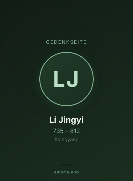 Gedenkportrait von Li Jingyi