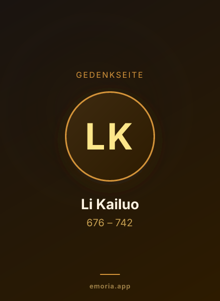 Gedenkportrait von Li Kailuo