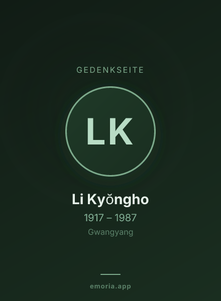 Gedenkportrait von Li Kyŏngho