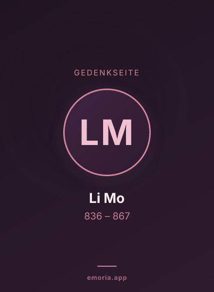 Gedenkportrait von Li Mo