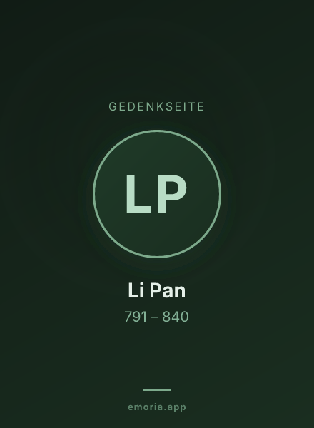 Gedenkportrait von Li Pan