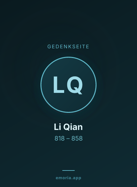 Gedenkportrait von Li Qian