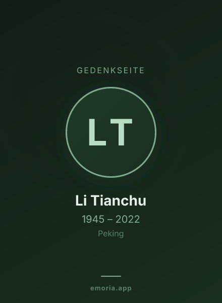 Gedenkportrait von Li Tianchu