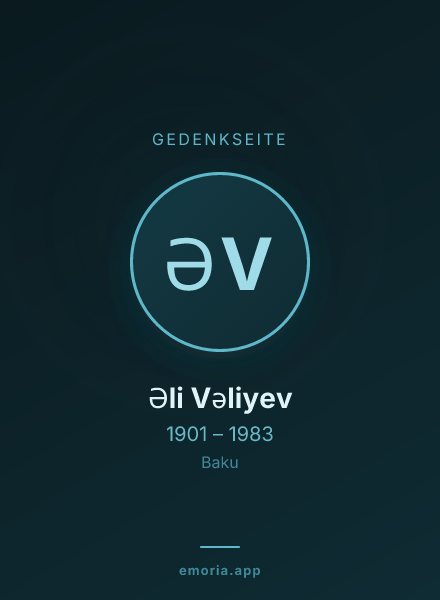 Gedenkportrait von Əli Vəliyev