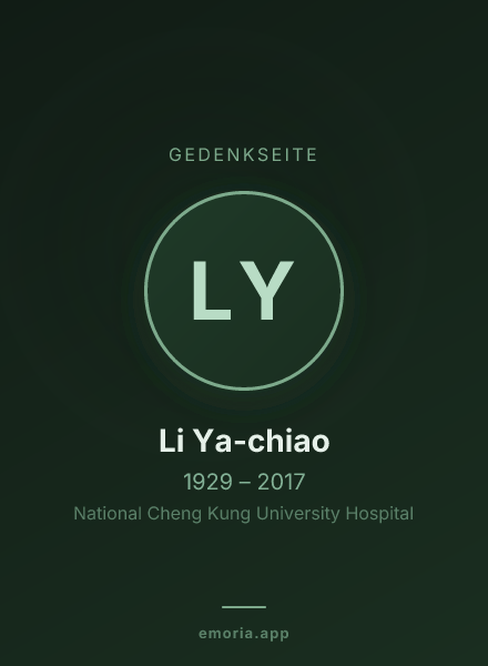 Gedenkportrait von Li Ya-chiao