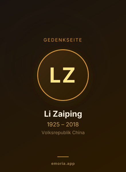 Gedenkportrait von Li Zaiping