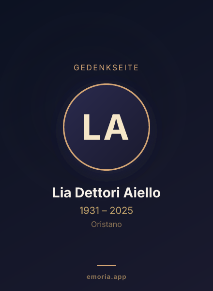 Gedenkportrait von Lia Dettori Aiello