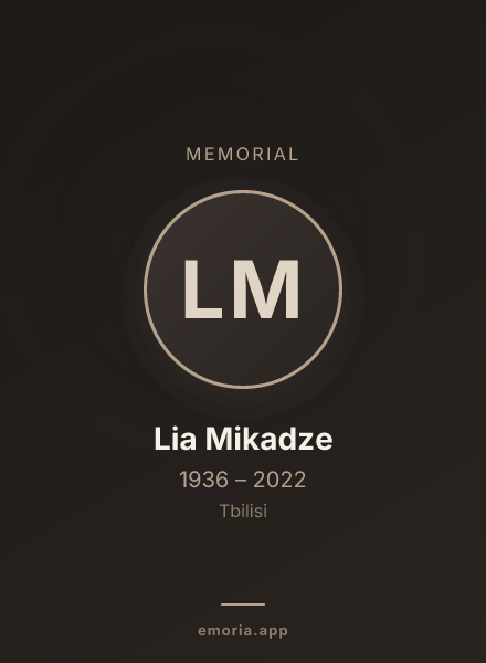 Memorial portrait of Lia Mikadze
