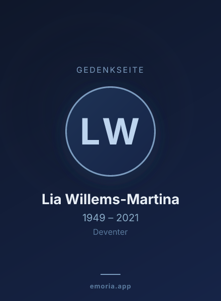 Gedenkportrait von Lia Willems-Martina