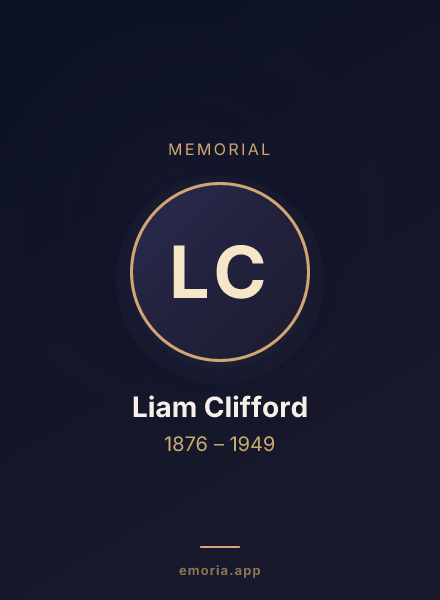 Memorial portrait of Liam Clifford