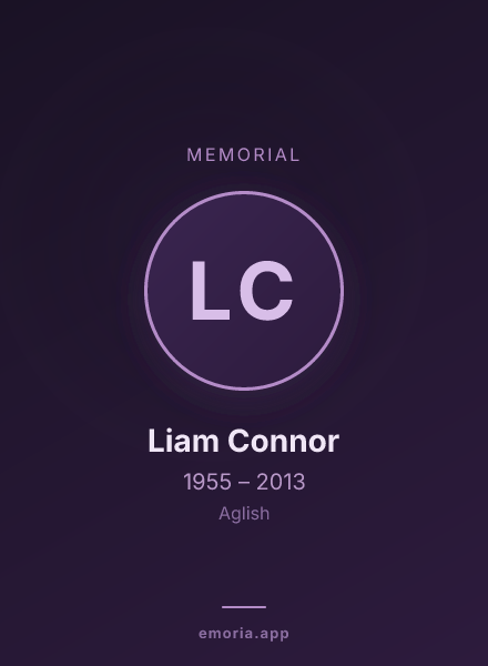 Memorial portrait of Liam Connor