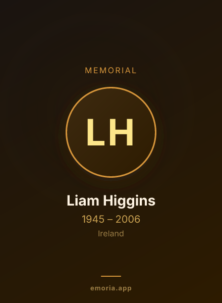 Memorial portrait of Liam Higgins