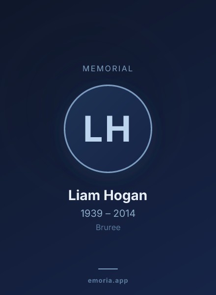 Memorial portrait of Liam Hogan