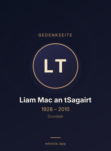 Gedenkportrait von Liam Mac an tSagairt