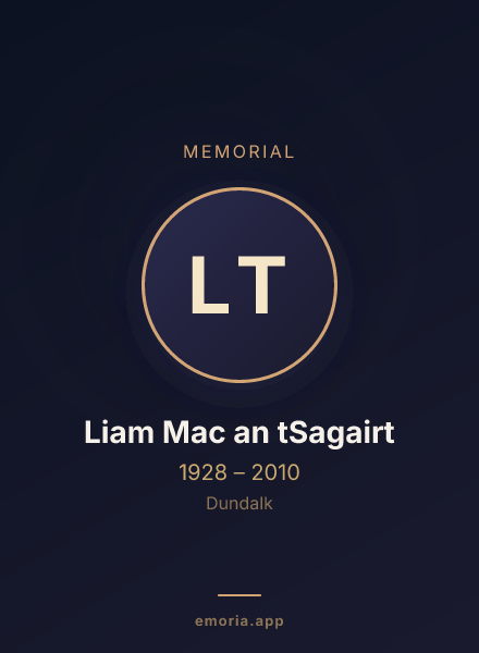 Memorial portrait of Liam Mac an tSagairt