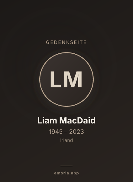 Gedenkportrait von Liam MacDaid