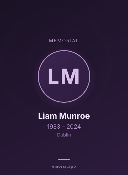 Memorial portrait of Liam Munroe