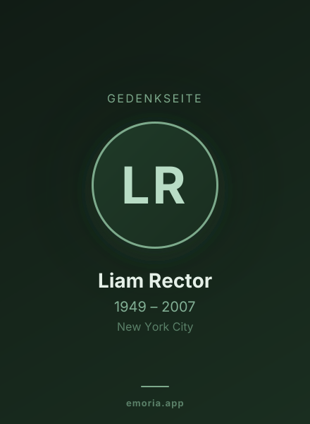 Gedenkportrait von Liam Rector