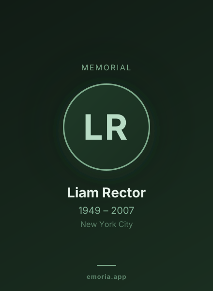Memorial portrait of Liam Rector