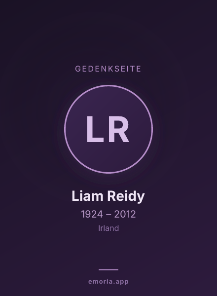 Gedenkportrait von Liam Reidy