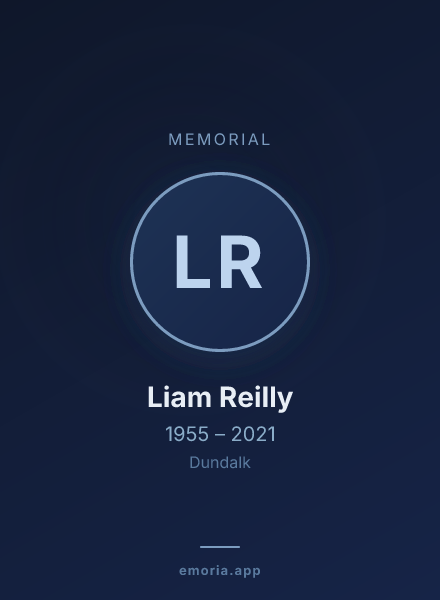 Memorial portrait of Liam Reilly