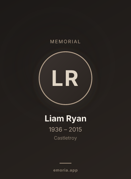 Memorial portrait of Liam Ryan
