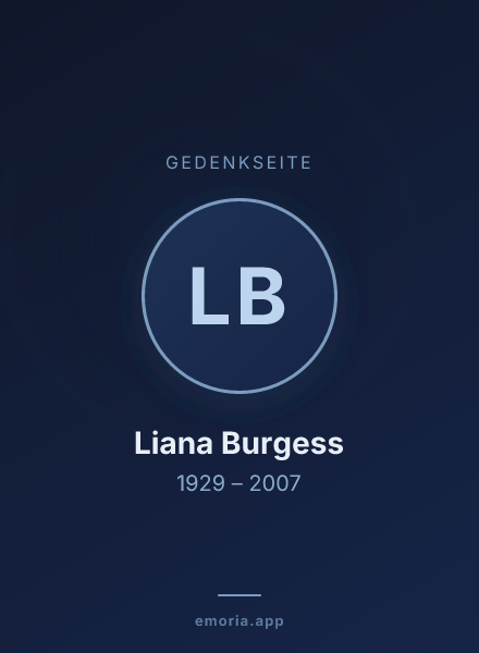Gedenkportrait von Liana Burgess