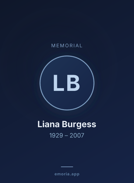 Memorial portrait of Liana Burgess