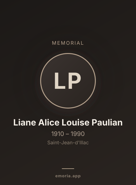 Memorial portrait of Liane Alice Louise Paulian
