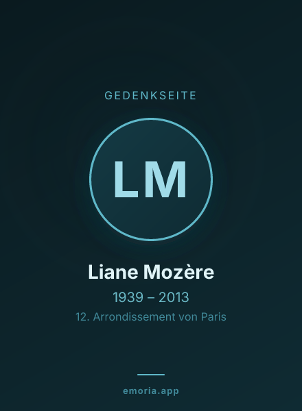 Gedenkportrait von Liane Mozère