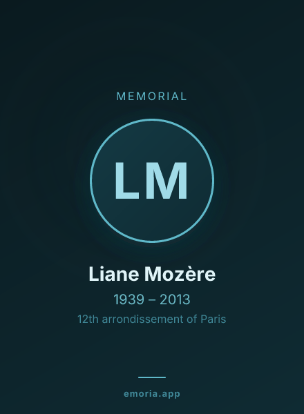 Memorial portrait of Liane Mozère