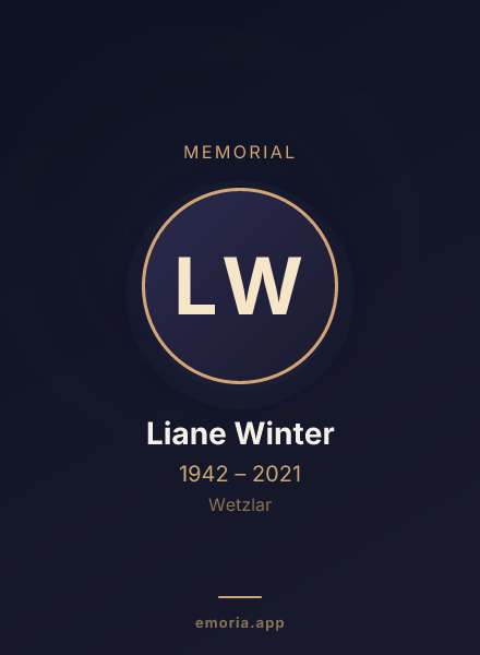 Memorial portrait of Liane Winter