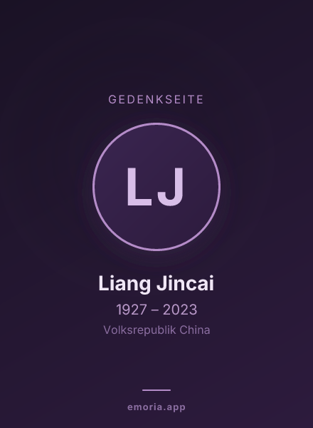 Gedenkportrait von Liang Jincai