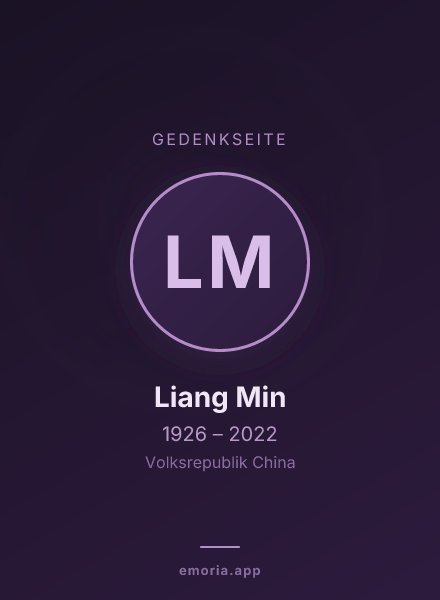 Gedenkportrait von Liang Min