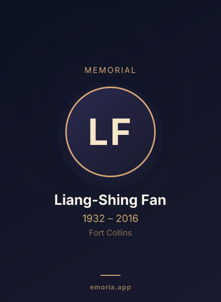 Memorial portrait of Liang-Shing Fan