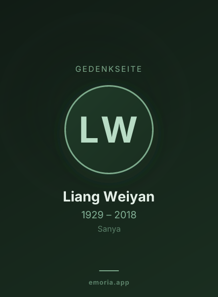 Gedenkportrait von Liang Weiyan