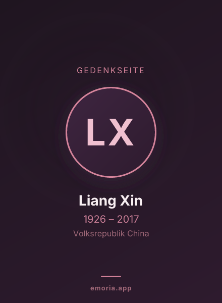 Gedenkportrait von Liang Xin