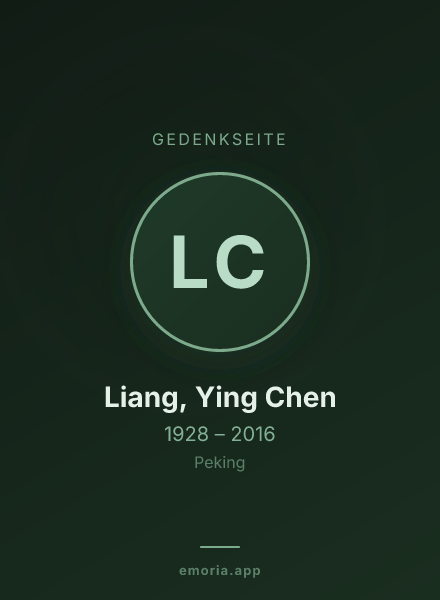 Gedenkportrait von Liang, Ying Chen