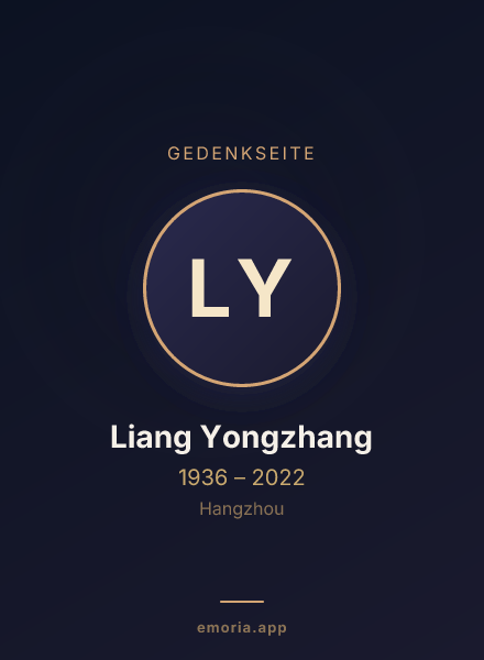 Gedenkportrait von Liang Yongzhang