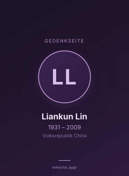 Gedenkportrait von Liankun Lin