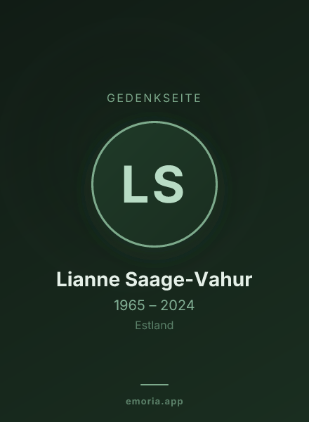 Gedenkportrait von Lianne Saage-Vahur