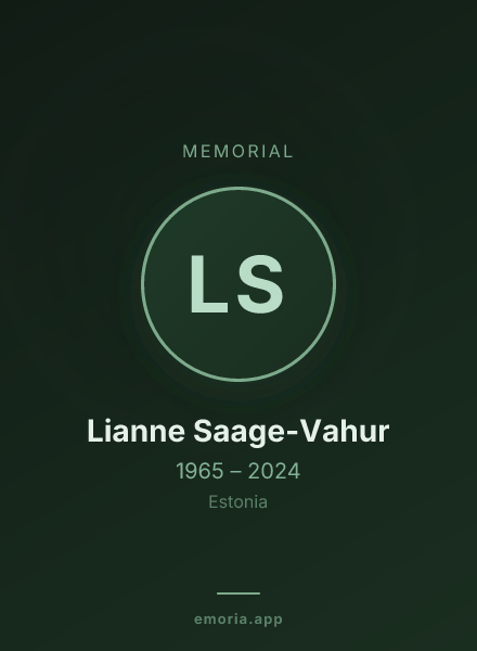 Memorial portrait of Lianne Saage-Vahur