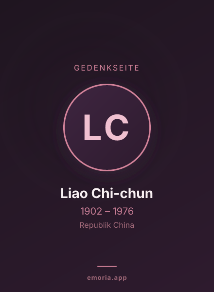 Gedenkportrait von Liao Chi-chun
