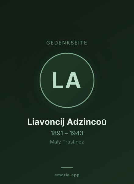 Gedenkportrait von Liavoncij Adzincoŭ