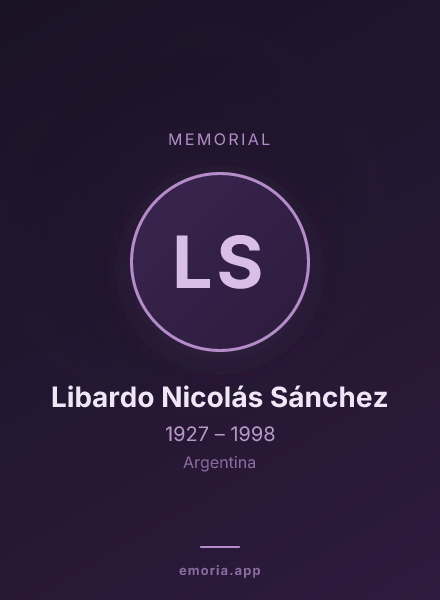 Memorial portrait of Libardo Nicolás Sánchez