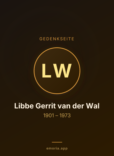 Gedenkportrait von Libbe Gerrit van der Wal