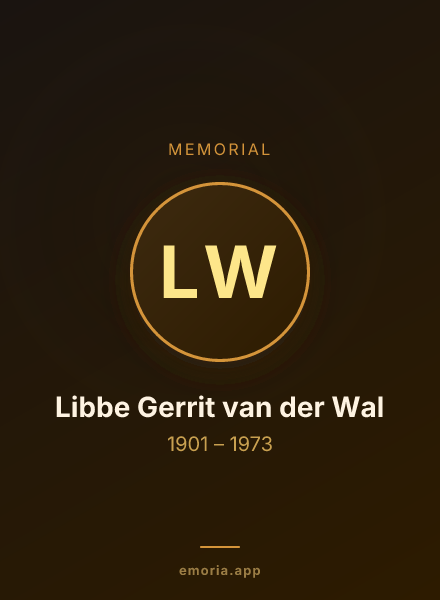 Memorial portrait of Libbe Gerrit van der Wal