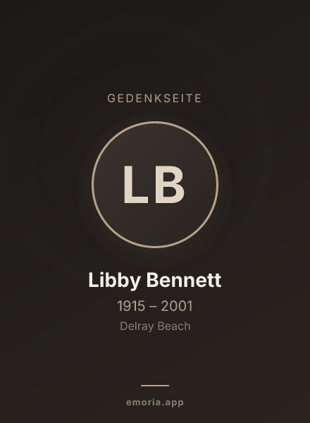 Gedenkportrait von Libby Bennett